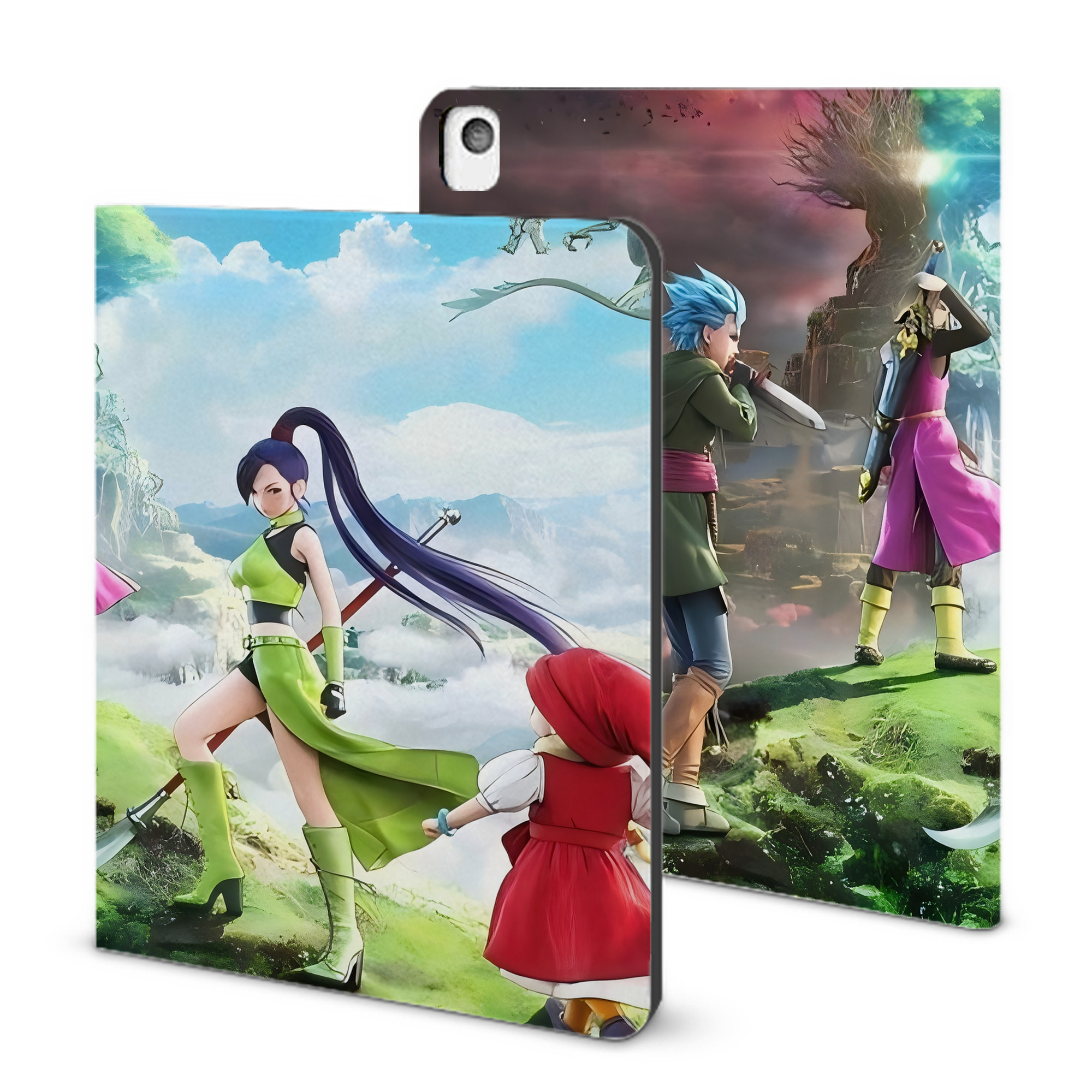 （画像用） ドラゴンクエスト Doragon Kuesuto Dragon Quest IPadケース ペンホルダー付き ブックスタイルデザイン